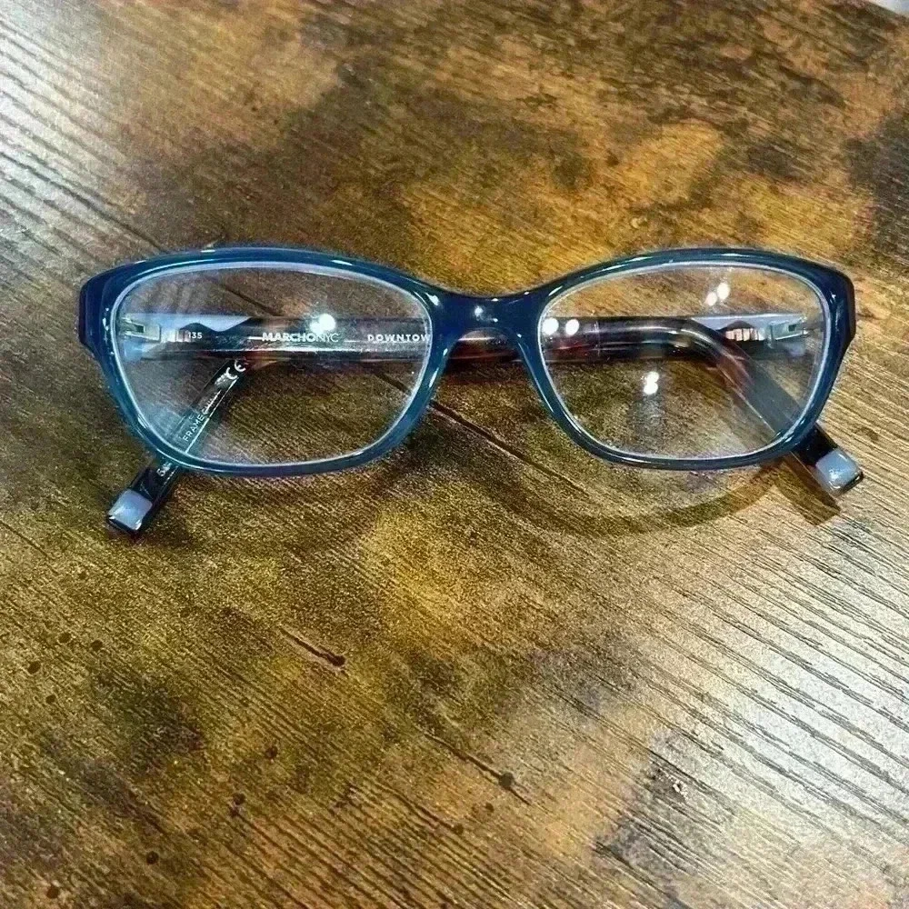 Marchon NYC Downtown Monroe 434 Blue Women’s Eyeglasses Frames Only 51-16-135 - Picture 1 of 8